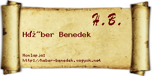 Héber Benedek névjegykártya